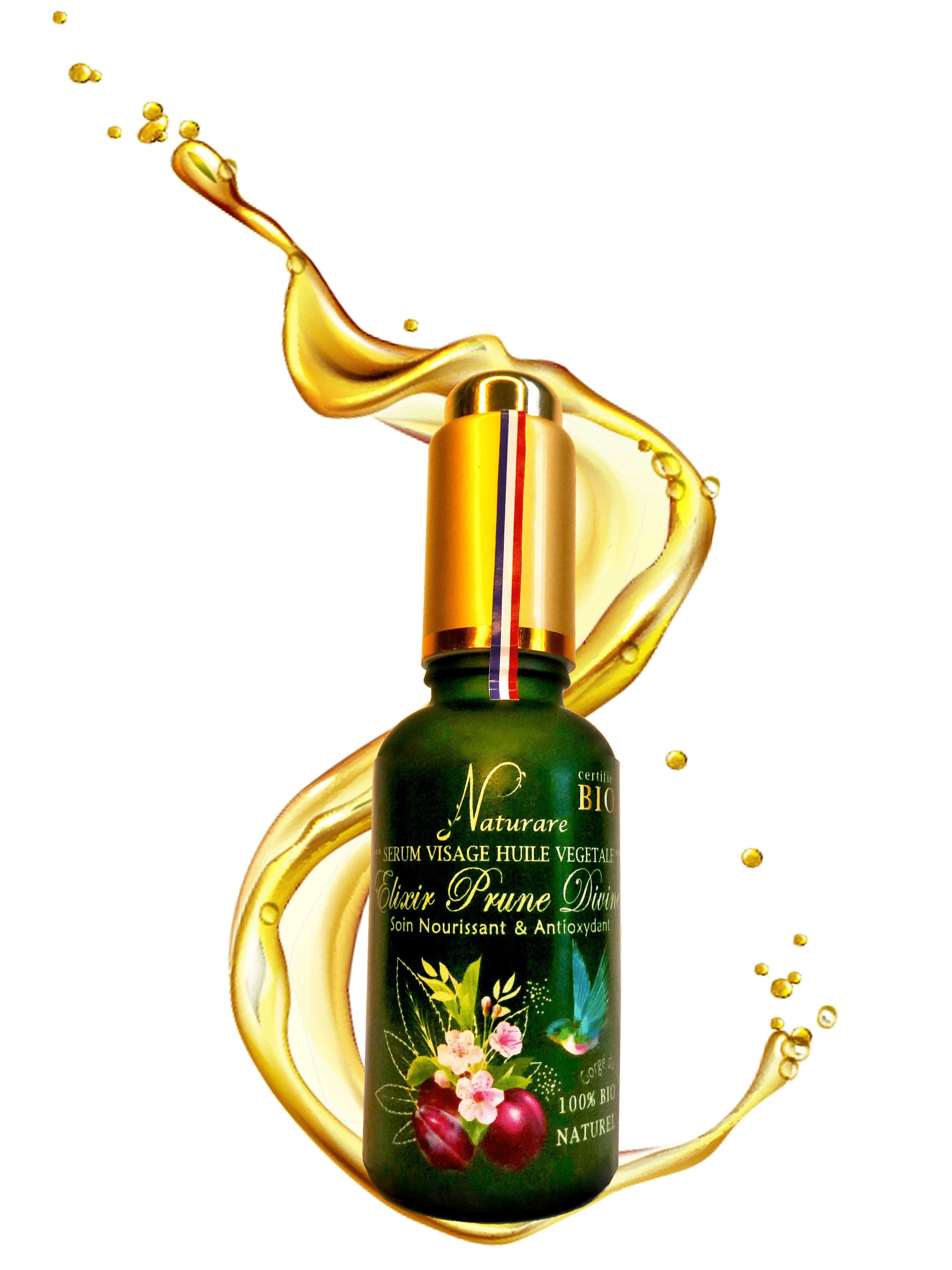 Organic plum oil elixir for skin and wellness by Amber Nemesis
