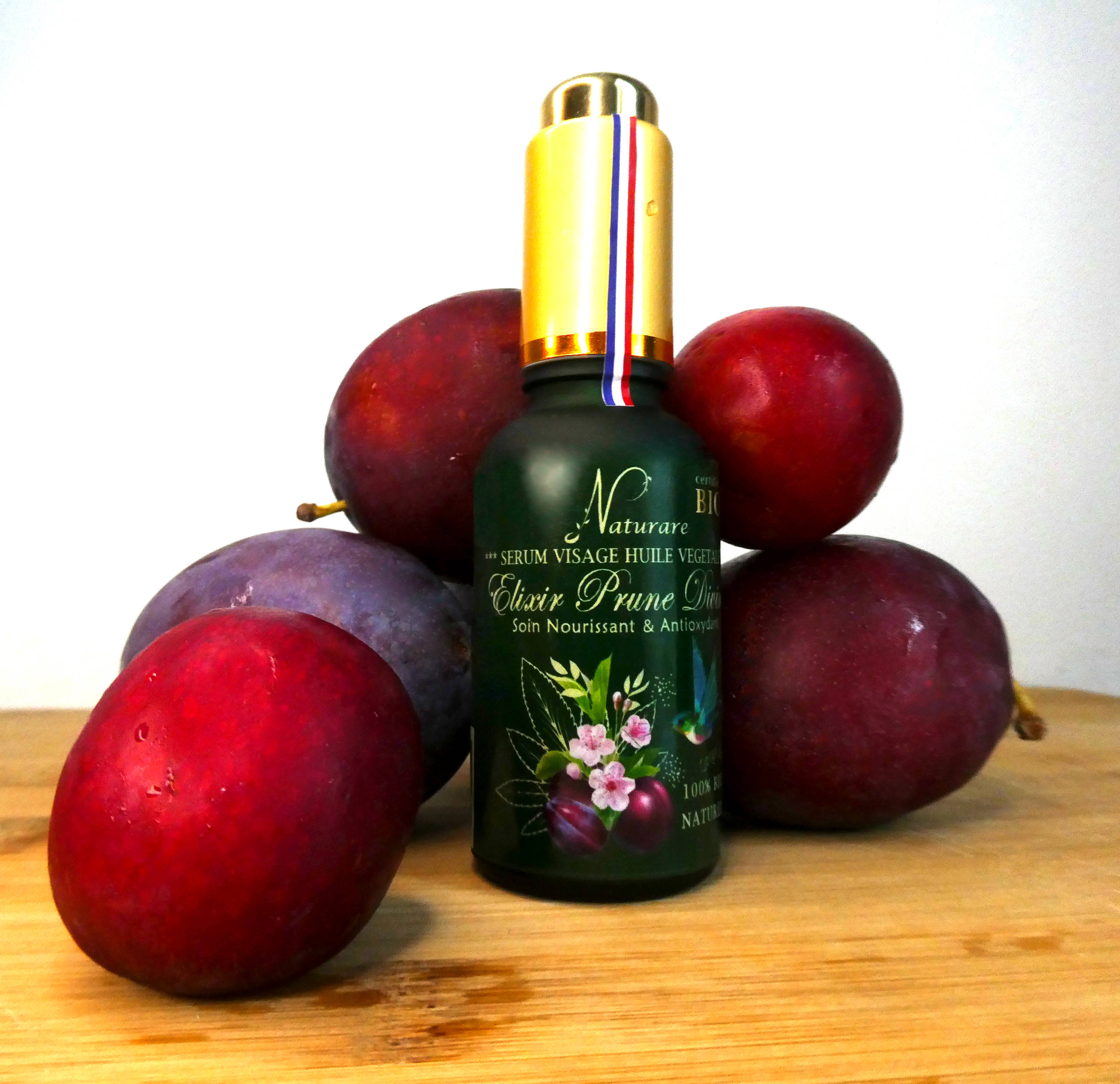 Organic plum oil elixir for skin and wellness by Amber Nemesis