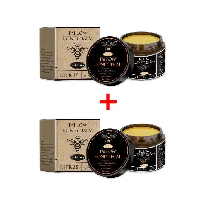 Organic grass-fed beef tallow honey balm for nourishing skin – Available at Ataraxia Attire