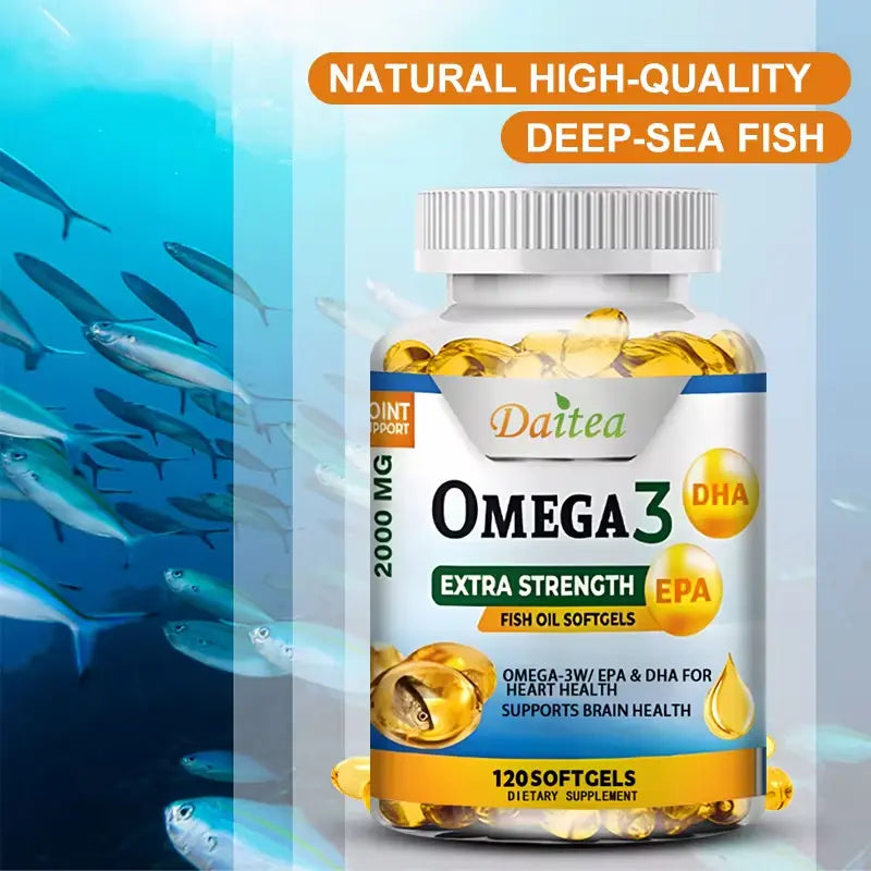 Omega 3 fish oil supplement 2000mg for nerves and joint health  – Available at Ataraxia Attire