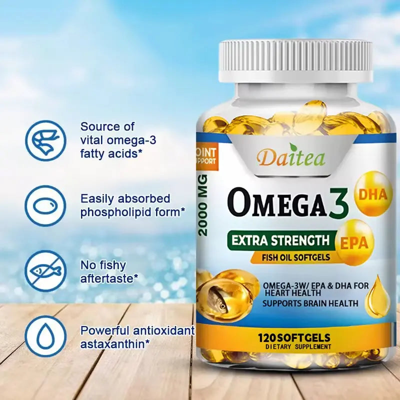 Omega 3 fish oil supplement 2000mg for nerves and joint health  – Available at Ataraxia Attire