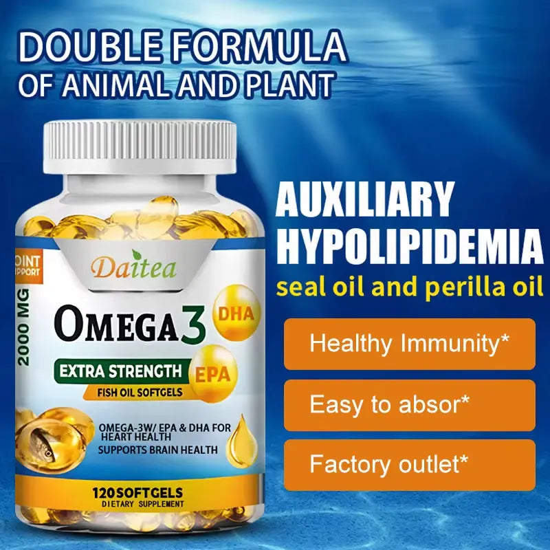 Omega 3 fish oil supplement 2000mg for nerves and joint health  – Available at Ataraxia Attire