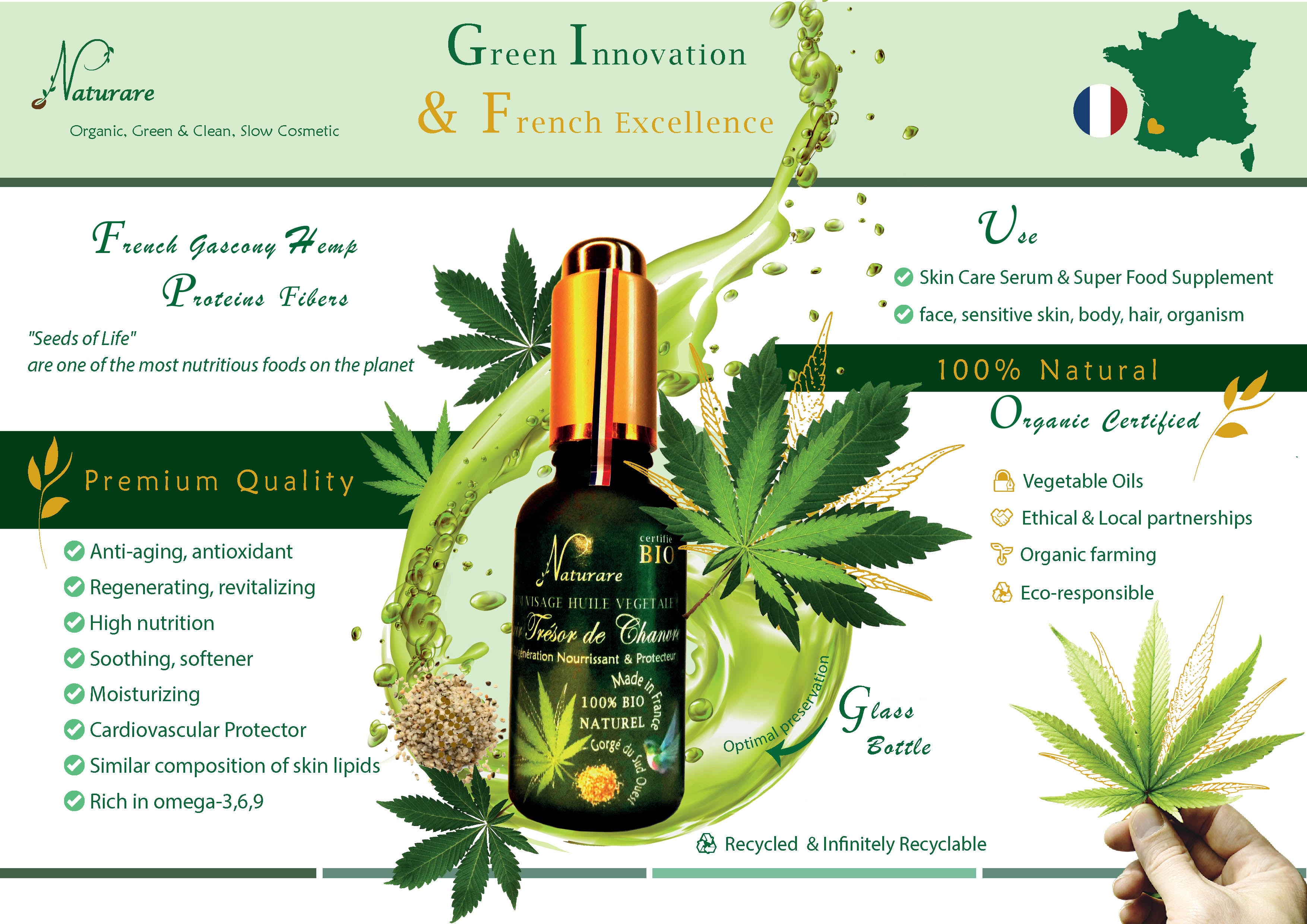 Organic Hemp Treasure Elixir Vegetable Oil Serum, Food Supplement by Amber Nemesis – Available at Ataraxia Attire