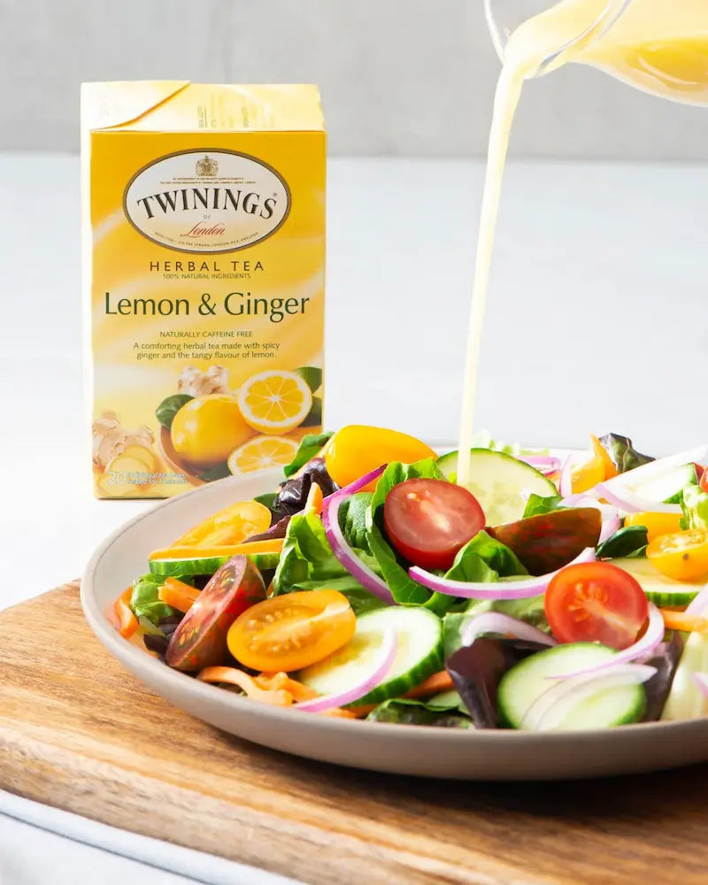 Caffeine-free lemon and ginger tea for soothing digestion – Available at Ataraxia Attire