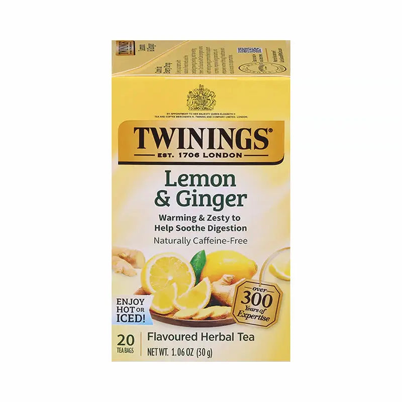 Caffeine-free lemon and ginger tea for soothing digestion – Available at Ataraxia Attire