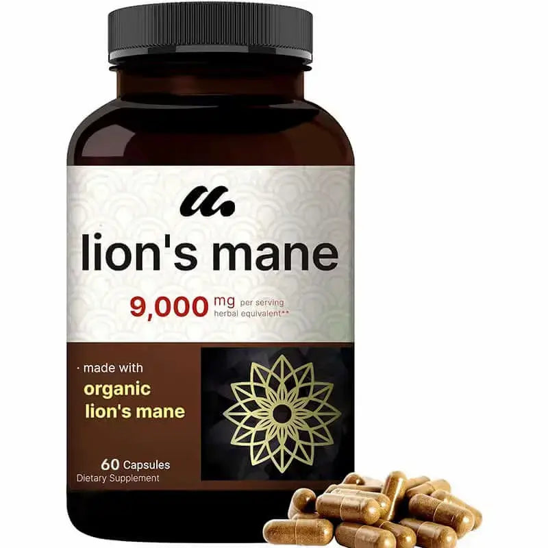 Organic Lion Mane mushroom capsules for cognitive and immune support – Available at Ataraxia Attire